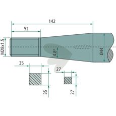 Bale Spear Conical Nut Weidemann, M28X1.5