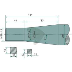 Bale Spear with Conical Nut Kverneland 241161, 181009