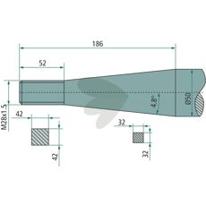 Bale Spear Conical Nut Kverneland M28X1.5 - 54850
