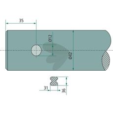 Bale spear Length 1000mm Shape Straight Taper K204 55922