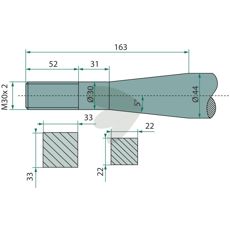 Bale spear tapered nut Bressel & Lade M30X2