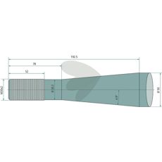 Bale spear with tapered nut, straight 55469