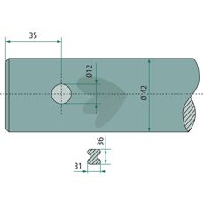 Bale spear Length 1100mm Shape Straight Taper K204 55923