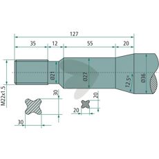 Bale spear with bushing and tapered nut 53432