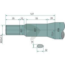 Bale spear with bushing and tapered nut 54764