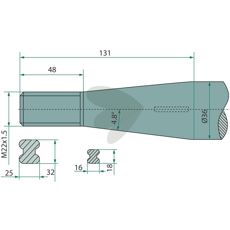Bale spear tapered nut Weidemann, Schffer, Hauer M22X1,5