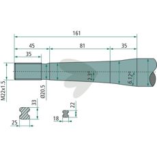 Bale spear tapered nut Hydrac M22X1,5 - 53388