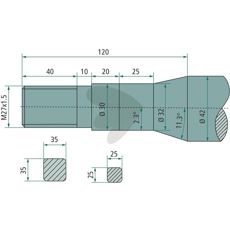 Bale spear tapered nut Frost M27X1,5 - 55331