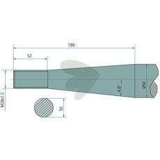 Bale spear tapered nut Redrock, Manitou M28X1,5