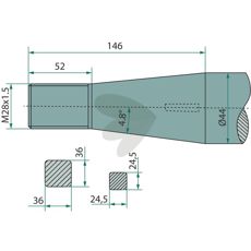 Bale spear tapered nut Schffer, Kverneland, M28X1,5