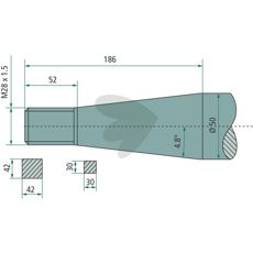 Bale spear with tapered nut 181114