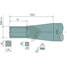 Bale spear tapered nut Kverneland M30X2
