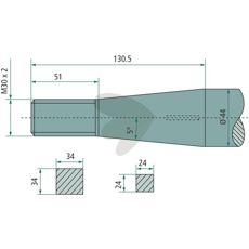 Bale spear straight, with tapered nut Length 1100mm 55589