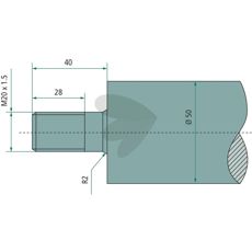 Bale spear with nut and locking plate