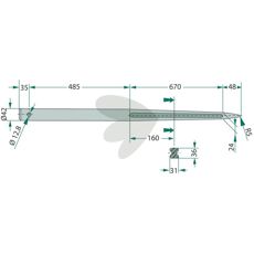 Bale spear Length 1200mm Shape Straight 4041/1200
