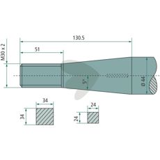 Straight bale spike, with conical nut 1250mm 55306