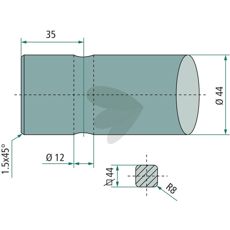 Bale spike Length 1250mm Straight Shape Cone K249 54870
