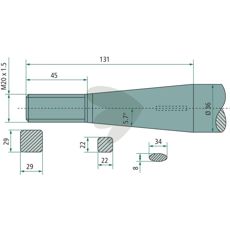 Bale spike conical nut M20X1.5 1250mm