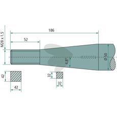 Bale spike conical nut M28X1.5 1250mm K014