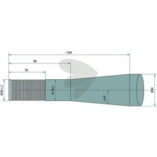 Bale spike with conical nut, straight 55466, SL1250