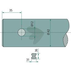 Bale spike Length 1400mm Straight Shape 55892