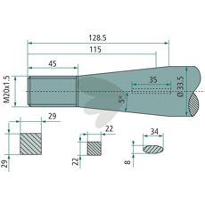 Bale spike conical nut Kverneland, Desvoys M20X1.5