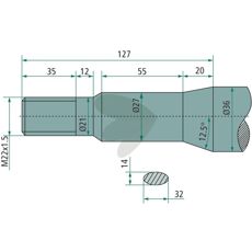 Bale spike with bushing and conical nut 54765