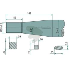 Bale spike conical nut Redrock M28X1.5 - 54424