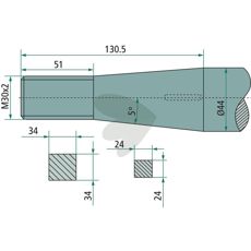 Straight bale spike, with conical nut 1400mm 55227