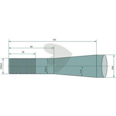 Bale spike with conical nut, straight 55623