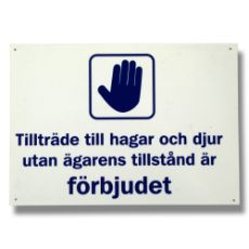 Sign Access to paddocks and animals without