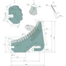 Knife for round baler - CKN00014