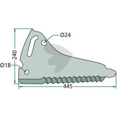 Knife for cutting trailers - 02-060761