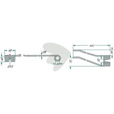 Rake tine Fella, Fiorini, Fransgard, and others 441mm