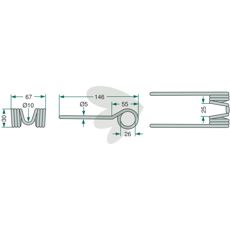 Pick-up pin Mengele 67X146mm 1293000012