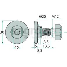 Link screw with nut 0.404.7103.00