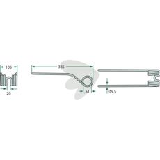 Wheel pin rotor turner JF-Stoll 385mm