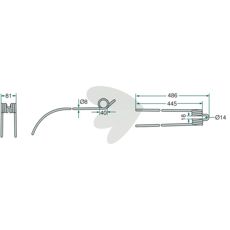 Spring tines Deutz Fahr (Kverneland) 486mm 10-Pack