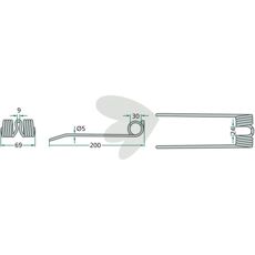 Pick-up tine Deutz Fahr (Kverneland) 200 mm
