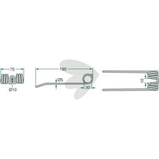 Pick-up pin Welger 190 mm  - 940526700