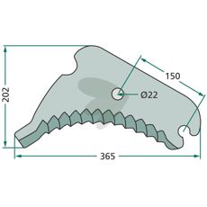 Knife for round baler - 0982210100