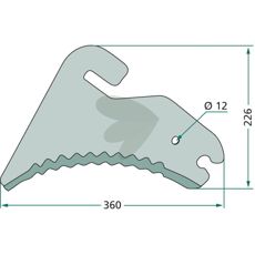 Knife for round baler - 982210400