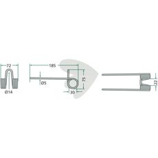 Pick-up pin 185 mm Deutz Fahr (Kverneland)