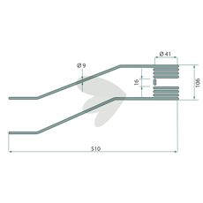 Pin for rotary rake right black