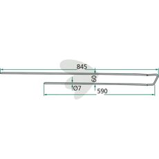 Rake pin Fransgard 845 mm