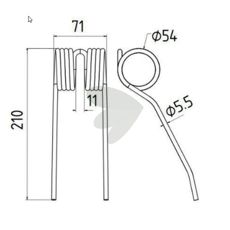 Pick-up pin Massey Ferguson 230 mm