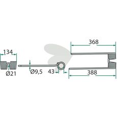 Pin for rotary rake ivory - 153015.1