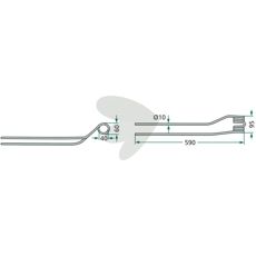 Rake tine left, internal Krone 590 mm