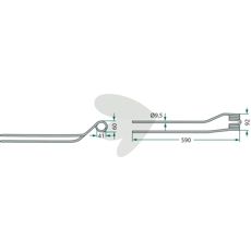 Spring pins tedder right, external