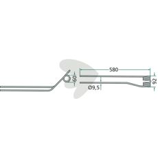 Rake tine right, internal Krone 580 mm